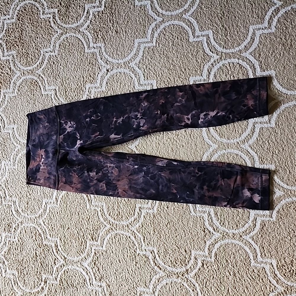 💜 Lululemon Align Crop 23" Diamond Dye Graphite Grey Pink Pastel EUC